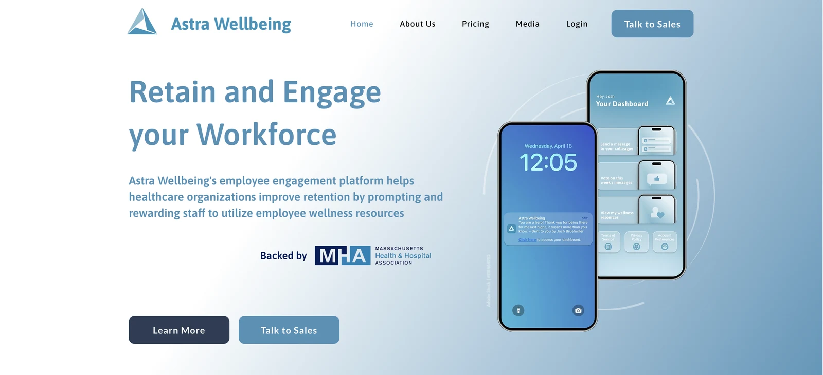 Astra Wellbeing project screenshot