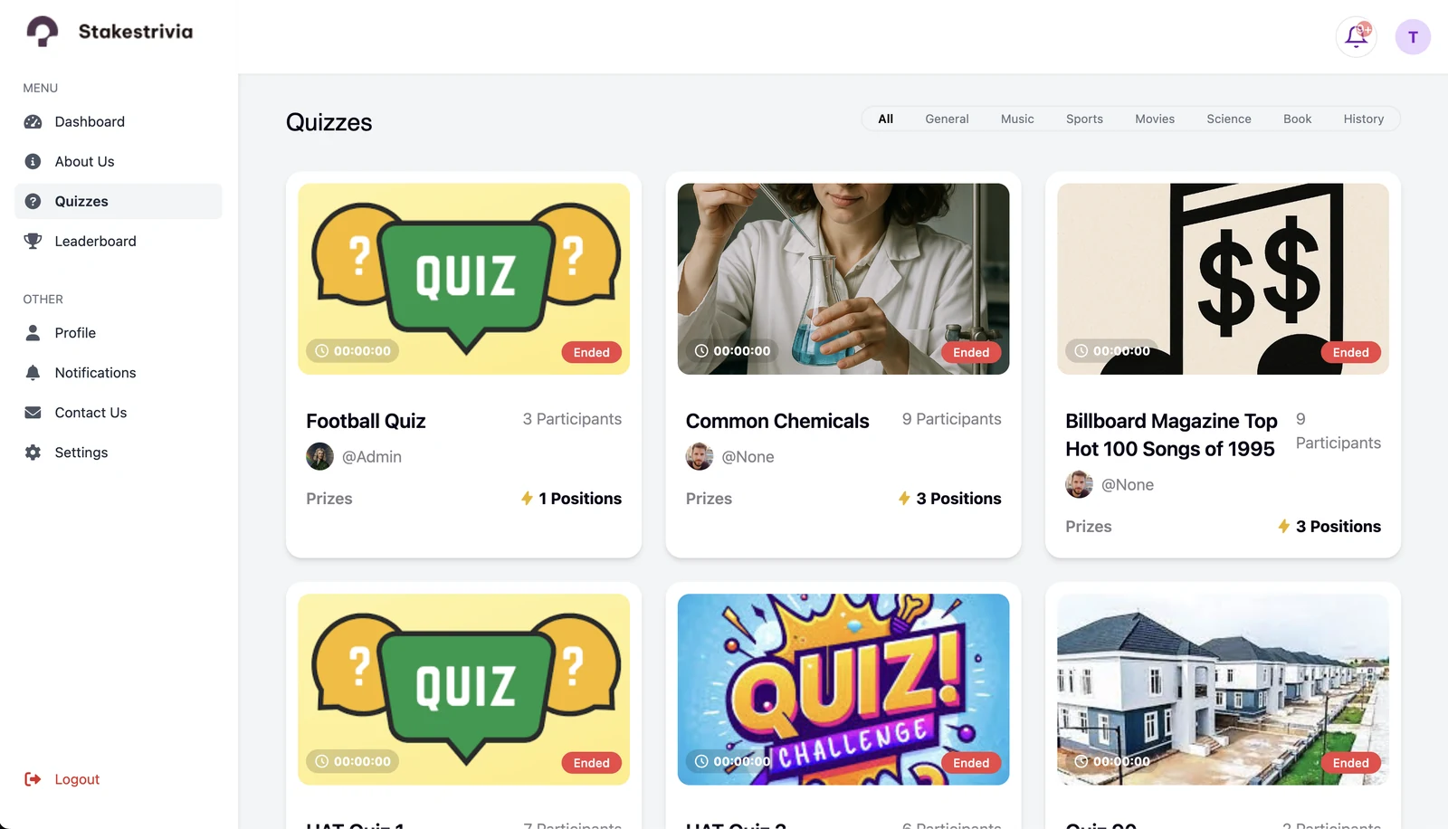 Stakes Trivia Platform